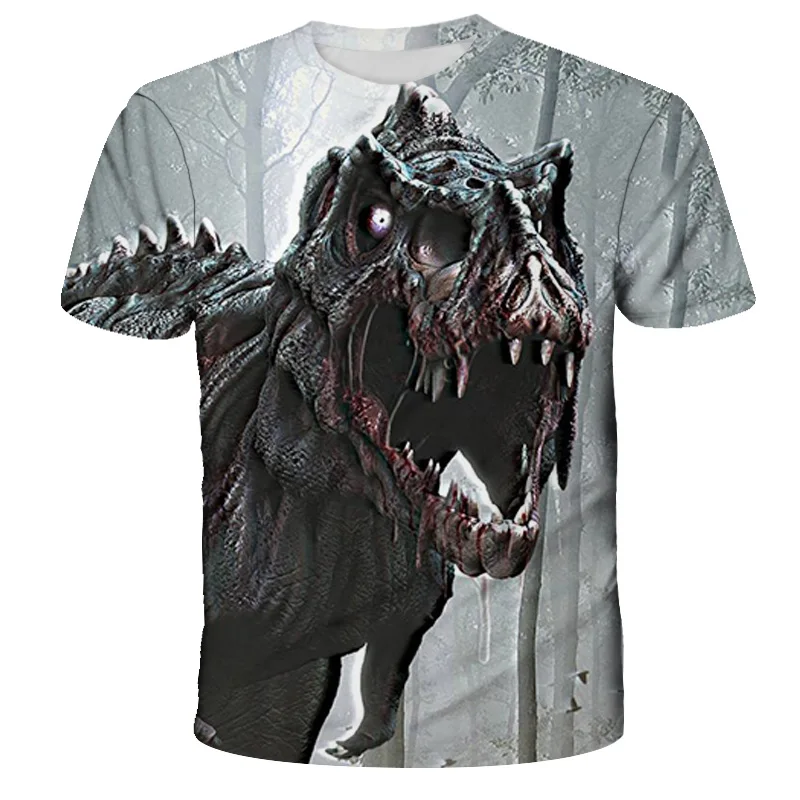 

Jurassic Park New 2021 Kids T-Shirt Cool Dinosaur Boys Girls Tops 3D Printed Cool Tee Summer Short Sleeve Children Cloth 4-14T