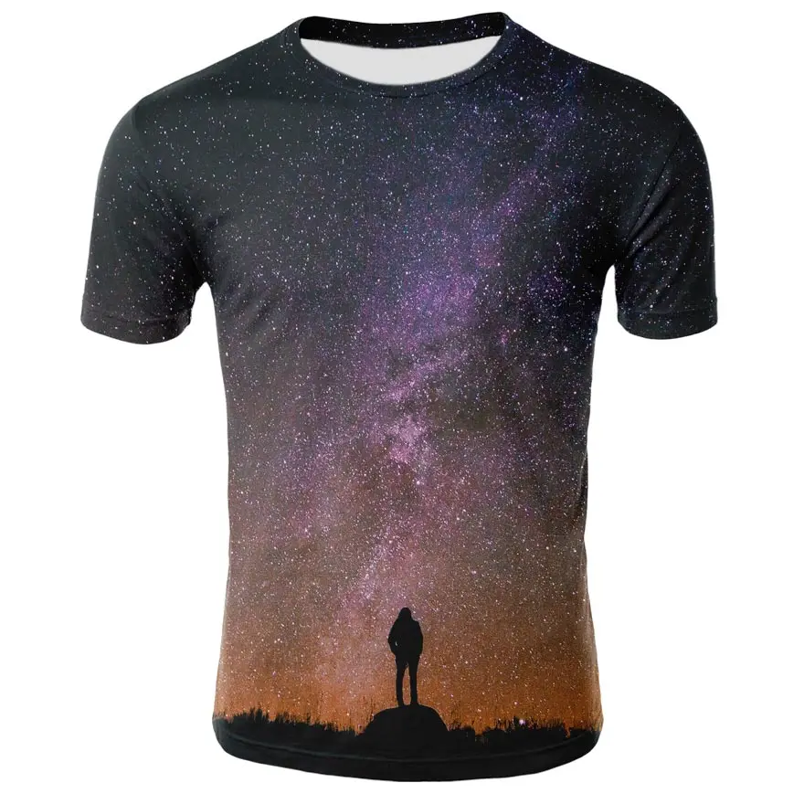 

Galaxy T shirt Space T-shirts Funny 3d t-shirt 2020 Hip Hop Mens Clothing China Starry Sky Shirts Chinese Printed Tee