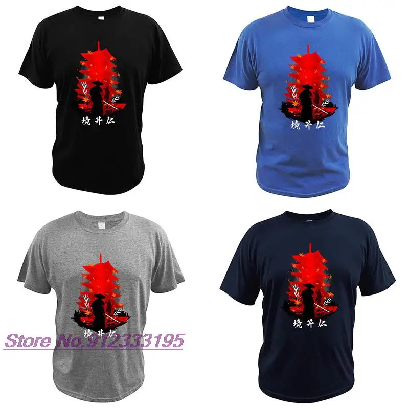

Футболка Horyuji Samurai, футболка призрака цушимы, Прямая поставка, европейский размер, 100% хлопок, мягкие удобные футболки, топы