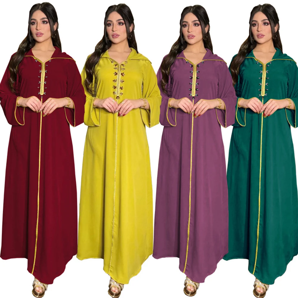 Eid Mubarak Kaftan Абая для женщин Abaya Дубай, Турция исламское арабское мусульманское платье Djellaba Femme cafcaftan Marocain