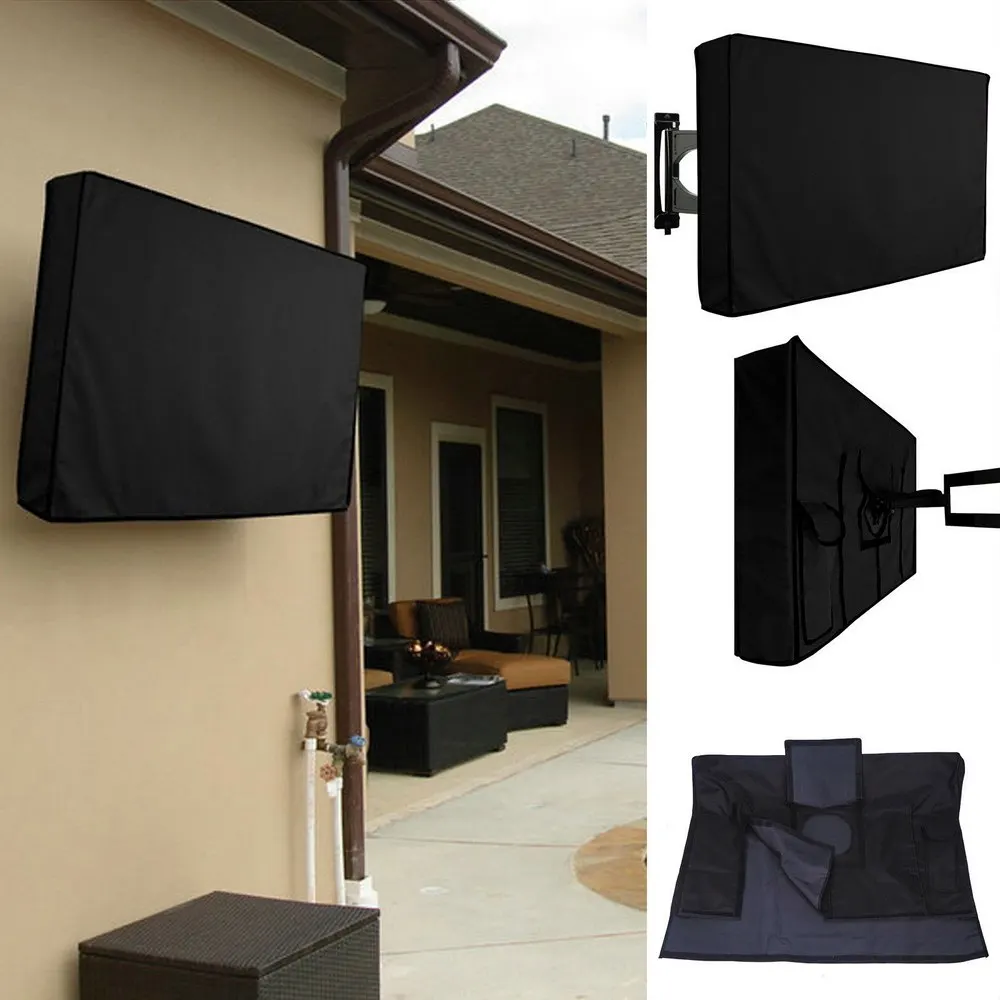 Outdoor TV cover dustproof and waterproof Screen Cover 22'' To 65'' Inch Oxford Black Television Case
