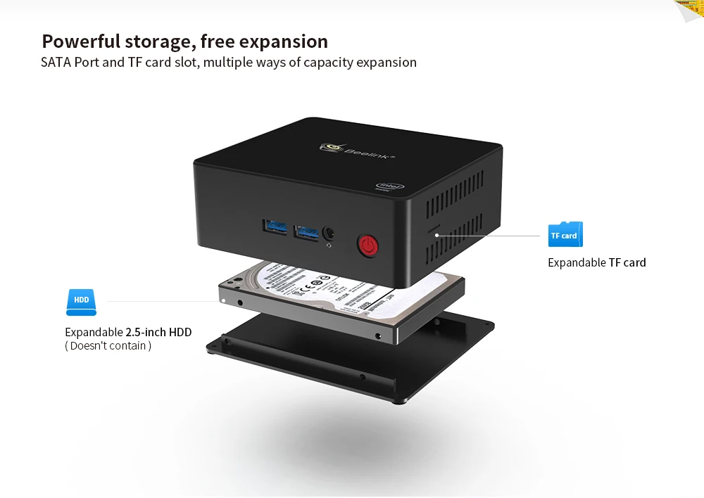Beelink Gemini X45 мини ПК LAKE J4105 Win10 8 ГБ ОЗУ 128/256/512 mSATA SSD USB 3 0 1000 Мбит/с Wi Fi BT4.0 4K USB3.0 Linux|Мини