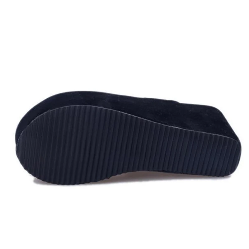 Шлепанцы стразы на танкетке для лета женские туфли-лодочки с кристаллами