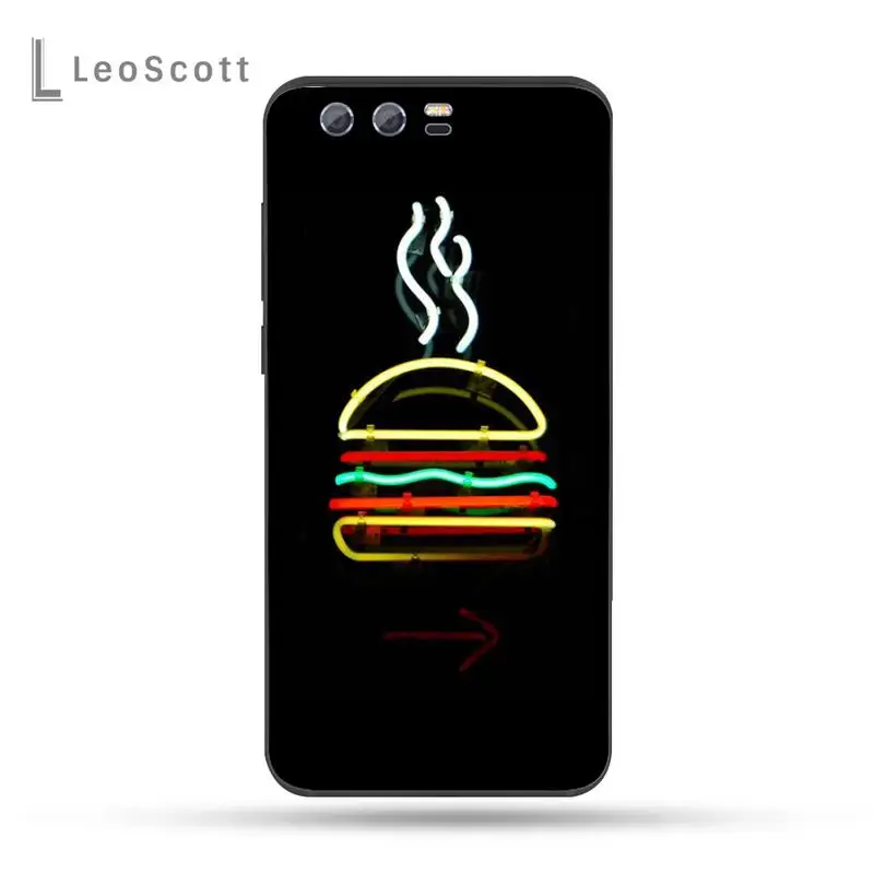 

Neon hamburger Phone Case For Huawei Honor view 7a5.45inch 7c5.7inch 8x 8a 8c 9 9x 10 20 10i 20i lite pro