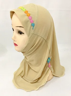 Мусульманская хлопковая кепка hijabs для девочек размер От 0 до 10 лет 2019 |