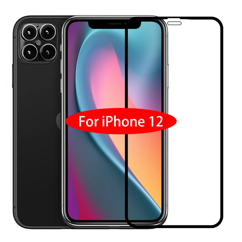 9H полное покрытие Защитное стекло для iPhone 12 11 Pro Max закаленное Защита экрана iphone XR X