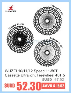WUZEI MTB 12 Скоростей Freewheel 11-50T pinions 403g кассета Сверхлегкий ЧПУ колесо mmount запчасти для велосипеда