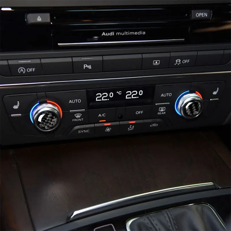 

Carbon Fiber Car Accessories Interior Air Conditioning Button Decal Frame Black Cover Trim Stickers For Audi A6 A7 2012-2018