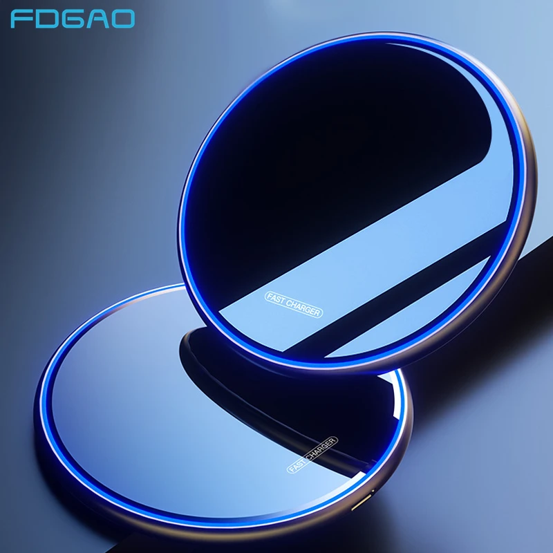 

FDGAO 15W Fast Wireless Charger For Samsung Galaxy S22 S21 Induction Charging Pad for iPhone 14 13 12 11 Pro XS Max XR 8 Plus