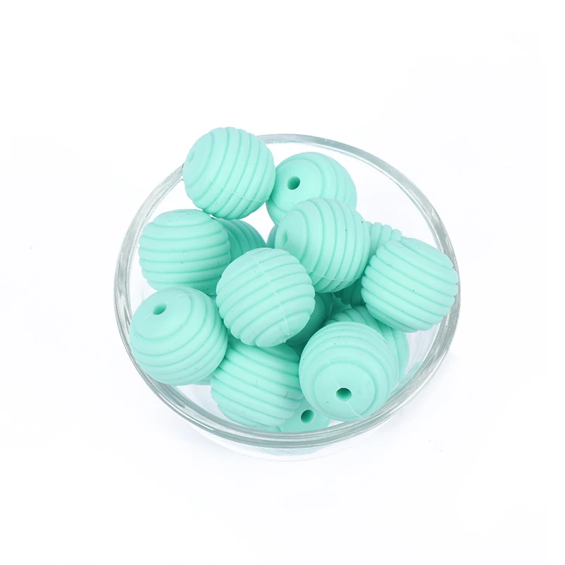 15mm 40Pcs Baby Teething Round Spiral Beads Food Grade DIY Threaded BPA Free Teethers Silicone | Мать и ребенок