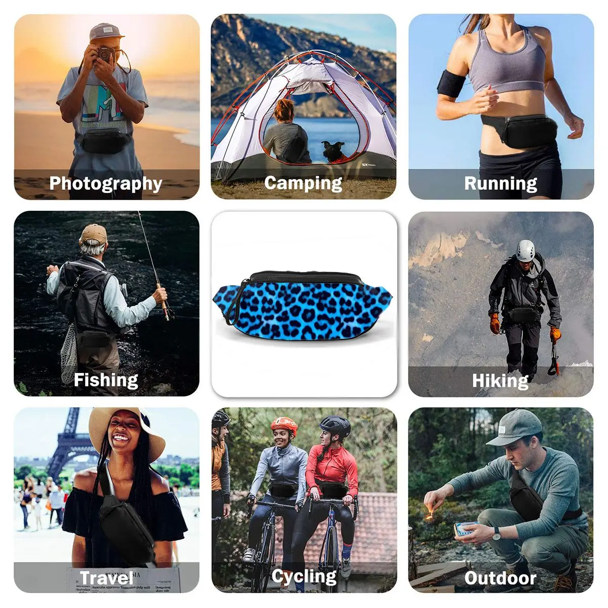 

Leopard Waist Bag Picture Polyester Waist Pack Sports Ladies Bag