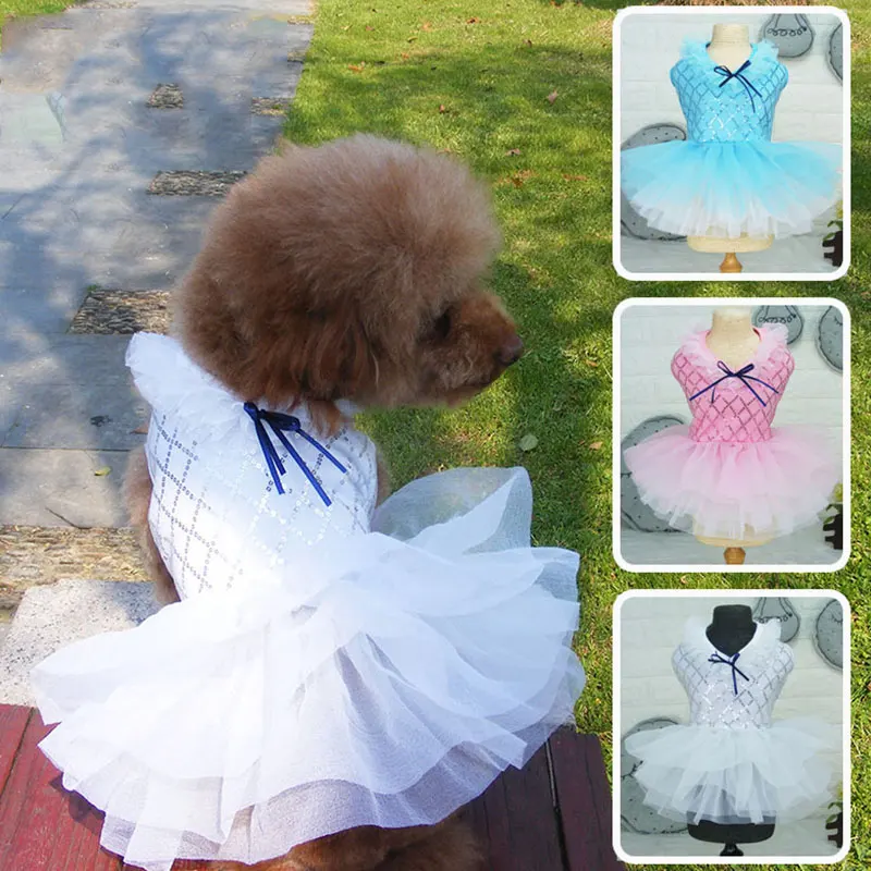 

Comfortable Pet Dress Puppy Dog Accessory Dog Dress Princess Dress Dog Skirt Durable Cupcake Dress Dog Cute Gauze Sequin Skirt
