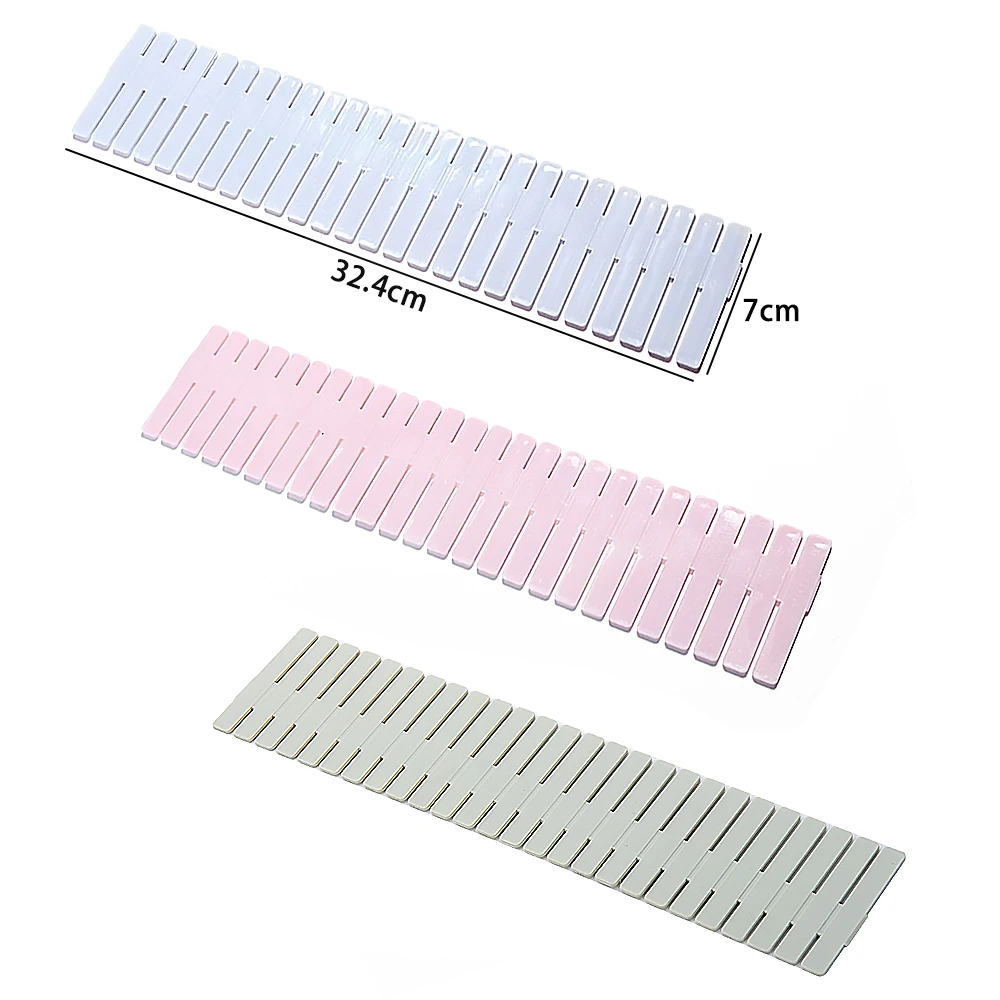 

Adjustable Plastic Drawer Divider DIY Storage Shelves Household Free Combination Partition Board Space-saving Division Tools
