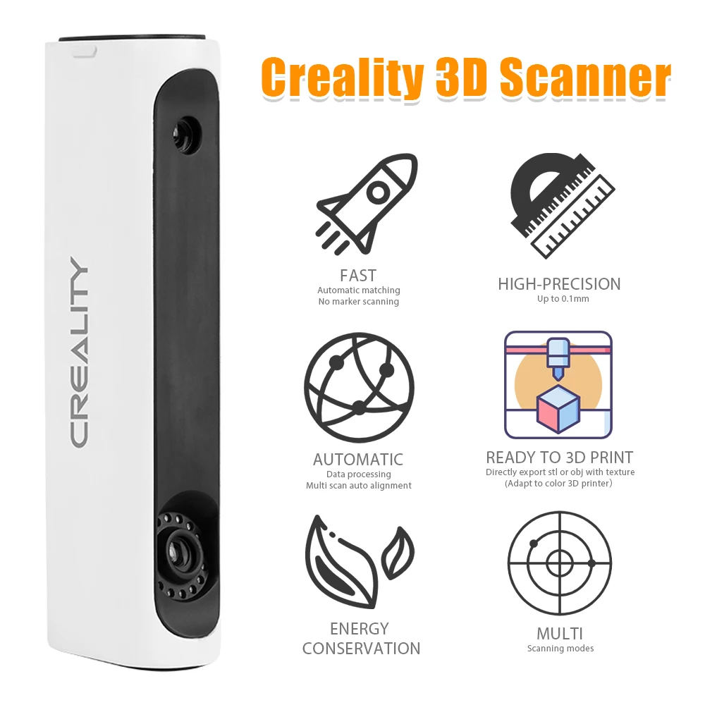 

3d-сканер Creality CR-Scan 01, высокоточный автоматический комбинированный Стандартный комплект для 3D-принтера, промышленный комплект, выход apv/STL