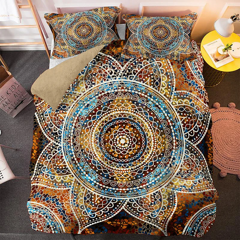 

3D Mandala Bedding Sets Indian Duvet Cover Set Comforter Covers Soft Fabric Twin Full King Queen Size