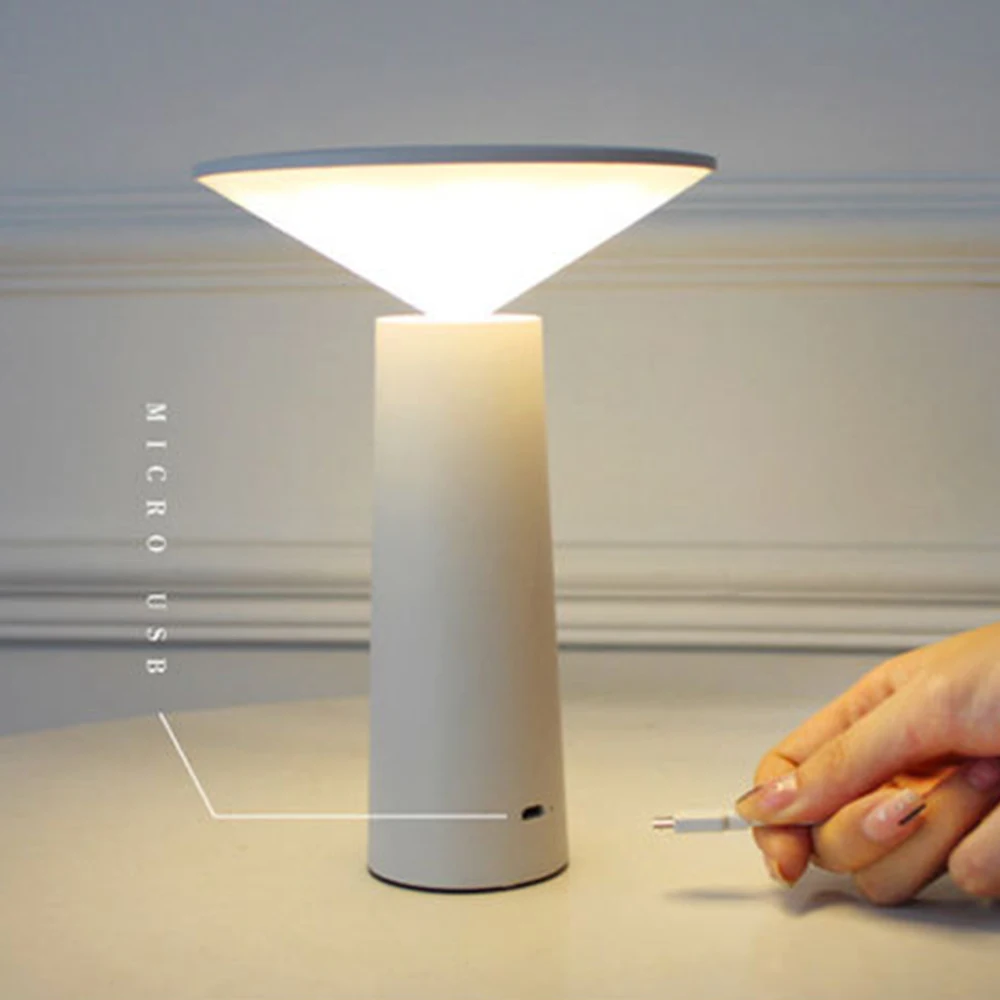 Светодиодная настольная лампа мягкий свет для спальни с вращением на 40 градусов