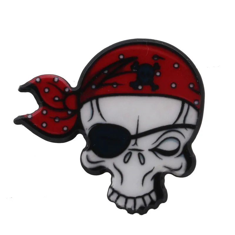 Популярная акриловая брошь на Хэллоуин в стиле панк череп пиратский значок