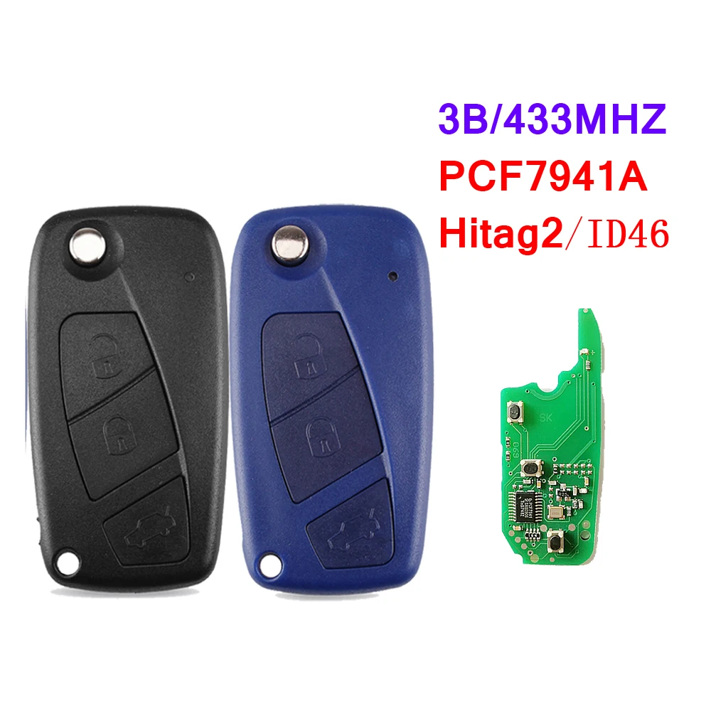 

3 Button With PCF7941Aes Chip Flip Key For Fiat