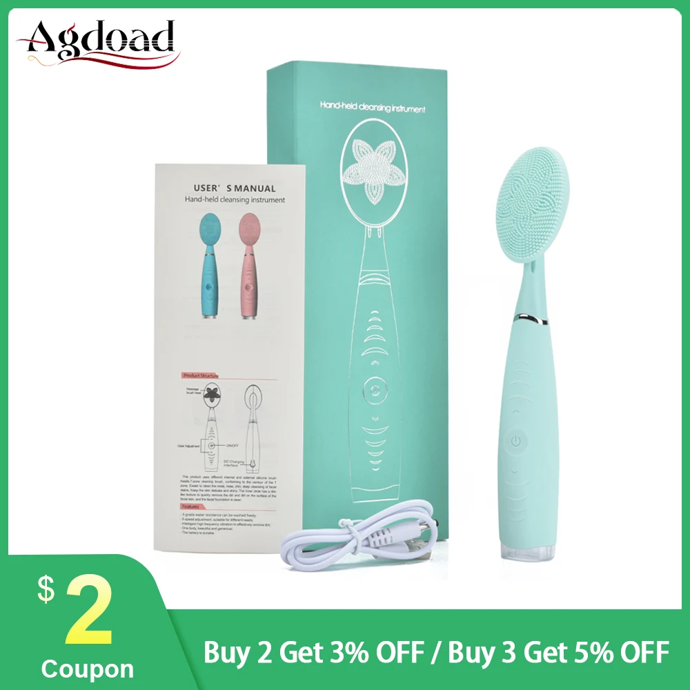 Портативная электрическая Очищающая щетка для лица водонепроницаемый