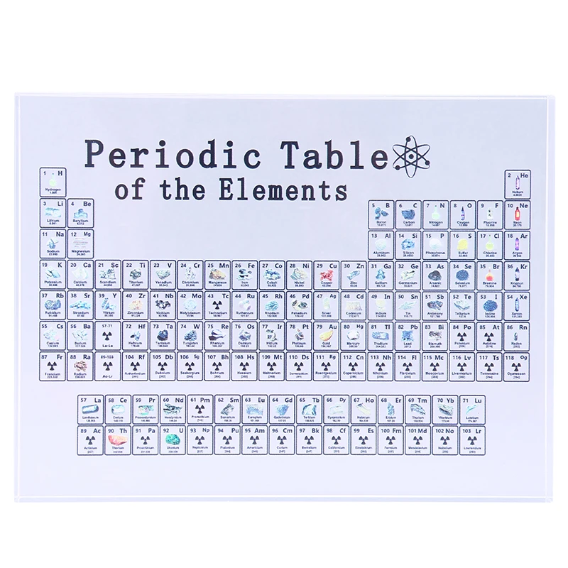

Акриловая Периодическая таблица с реальными элементами для обучения детей, школьный день, подарки на день рождения, индикация химических э...