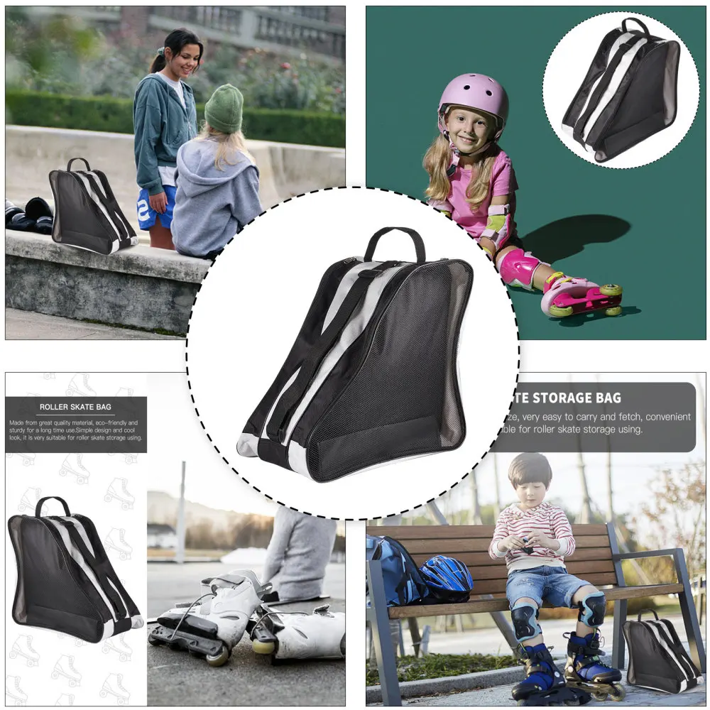 

1PC Simple Roller Bag Triangle Roller Handbag Tote Pouch (Black)