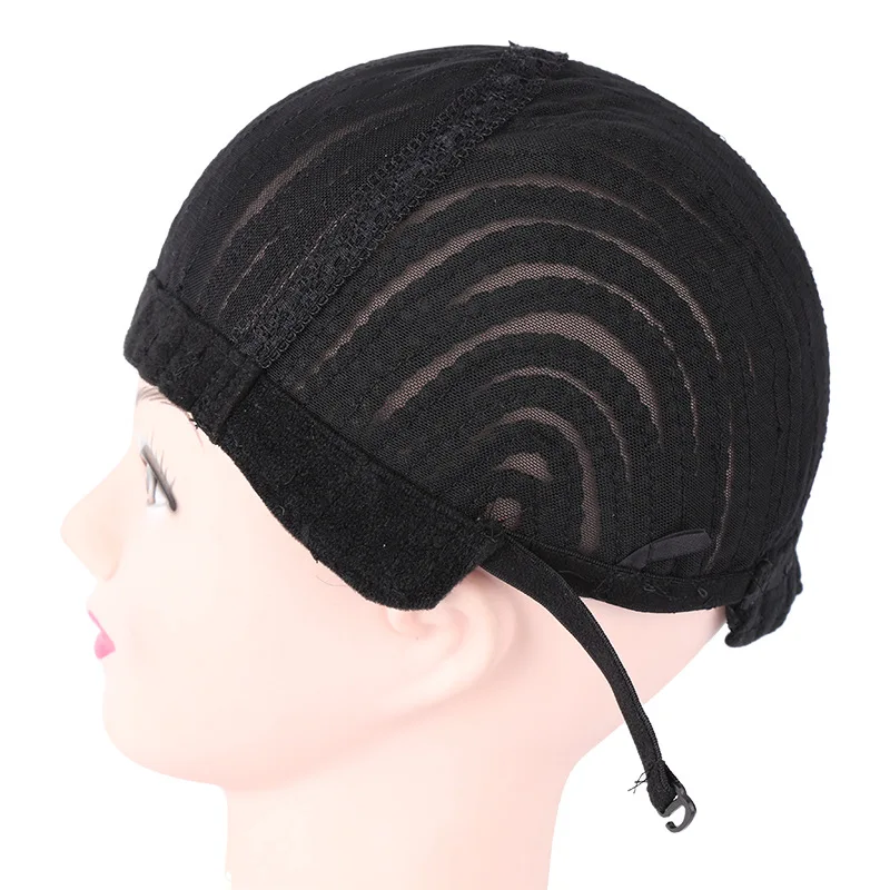 

Black Color Adjustable Strap Elastic Cap For Weave Crochet Braid For Making Wigs Weaving Braid Cap Wig Net