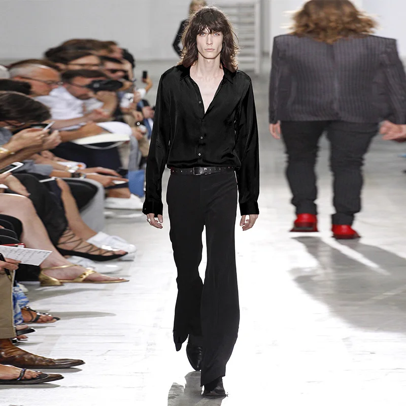 Мужские брюки-клеш в стиле ретро широкие брюки кэжуал весна-лето 2022 | Мужская