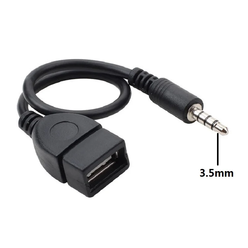 10 шт. 3 5 мм мужской аудио AUX разъем для USB 2 0 Женский Адаптер конвертера OTG кабель