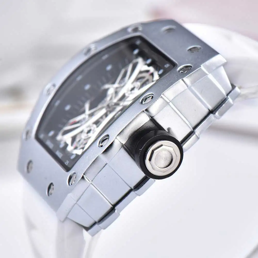 

High quality sports men's watch luxury quartz watch fashion transparent dial silicone strap no digital display dial selling hot