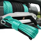 15-метровый трос для лебедок ATV UTV, высокопрочный синтетический трос для лебедок, буксировочный трос с оболочкой зеленого цвета