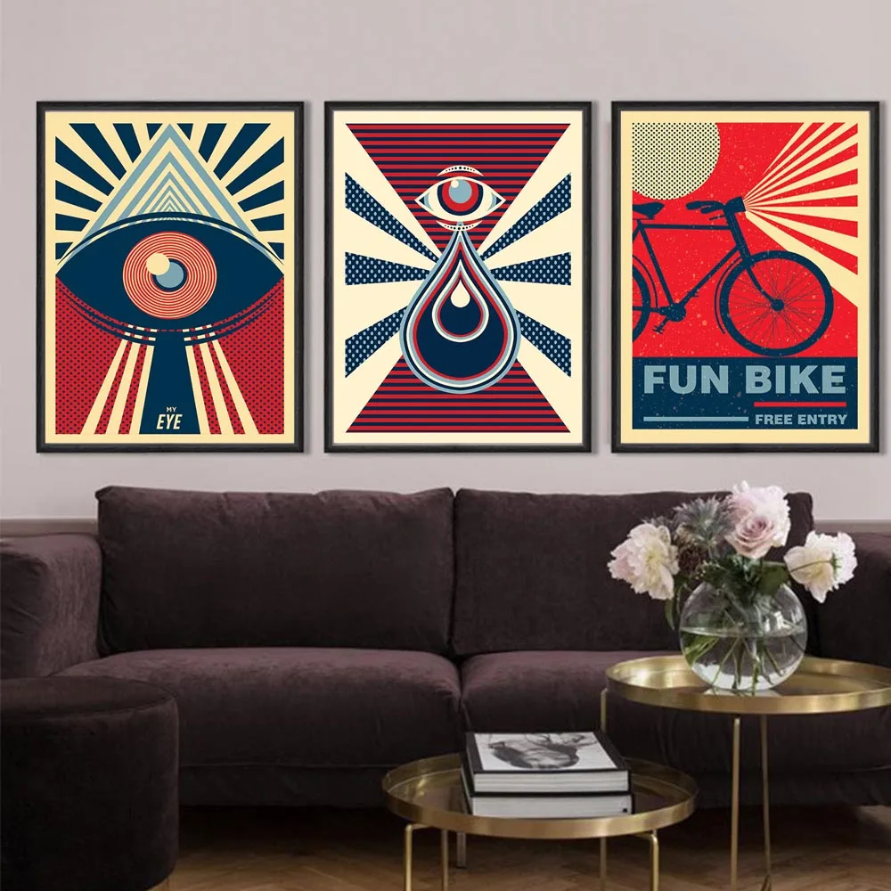 Абстрактные настенные картины на холсте с изображением глаз скандинавские