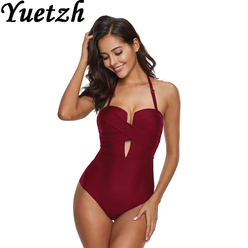 Новый женский слитный купальник размера плюс купальный костюм большого пляжный