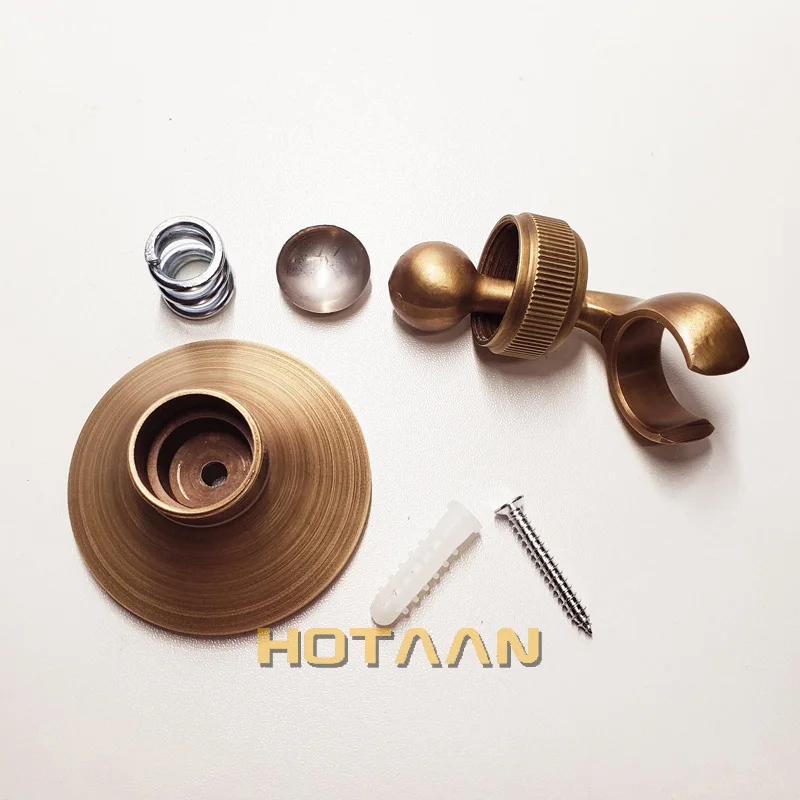 solid brass made antique brass wall mounted hand shower holder hook pedestal bracket in wall shower accessories bathroom fitting free global shipping