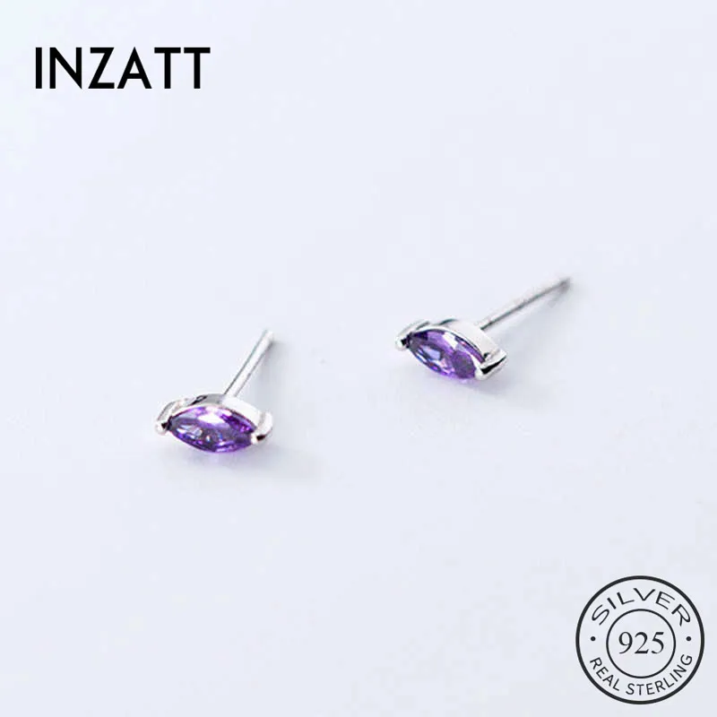 

Женские серьги-гвоздики INZATT из настоящего серебра 925 пробы с цирконием, вечерние ювелирные украшения, Богемные аксессуары, минималистичный ...