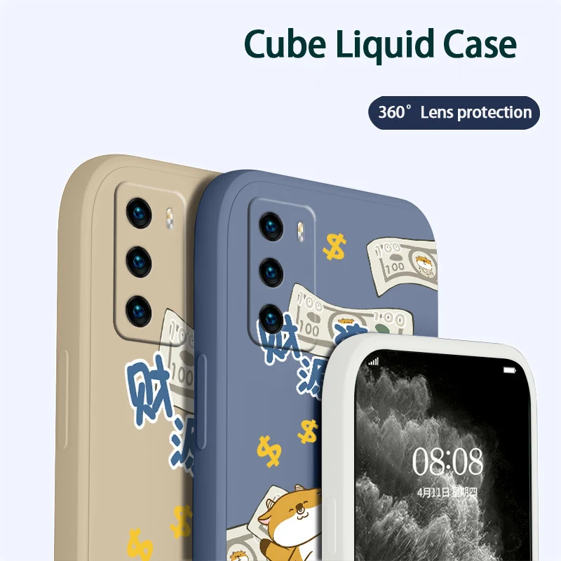 

Vitality Cow Phone Case For Huawei P40 P40Lite P30 P20 Mate 40 40Pro 30 20 Pro Lite P Smart 2021 Y7a Liquid Silicone Cover