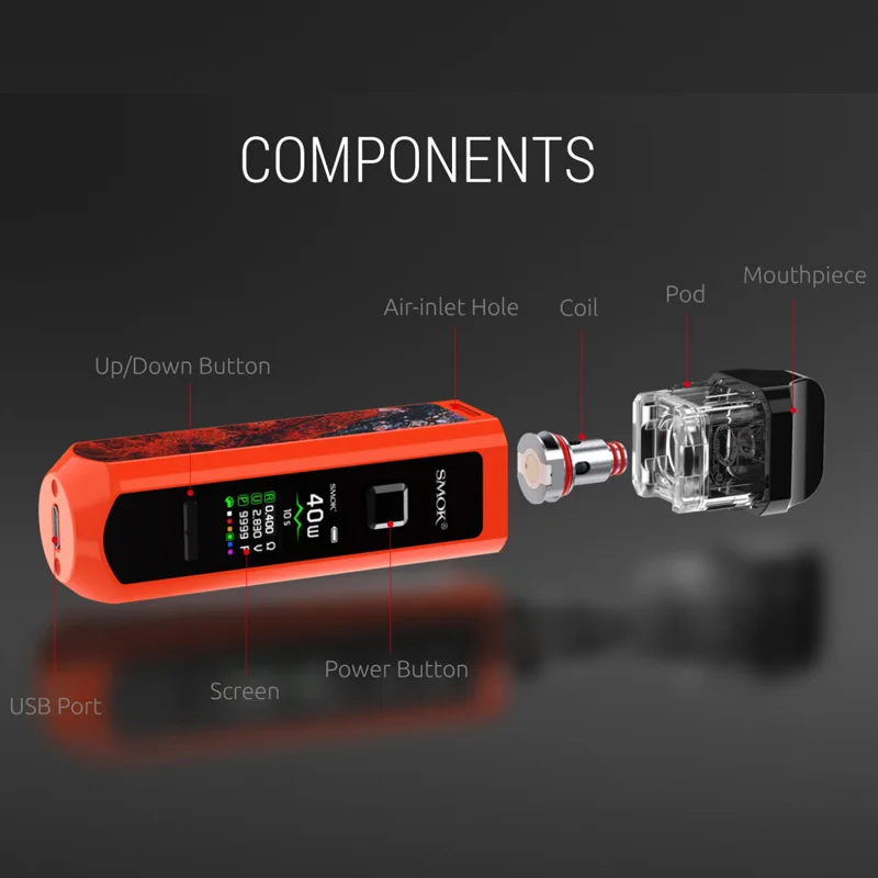 Новый цветной набор SMOK RPM40 40 Вт 1500 мАч электронная сигарета испаритель об/мин