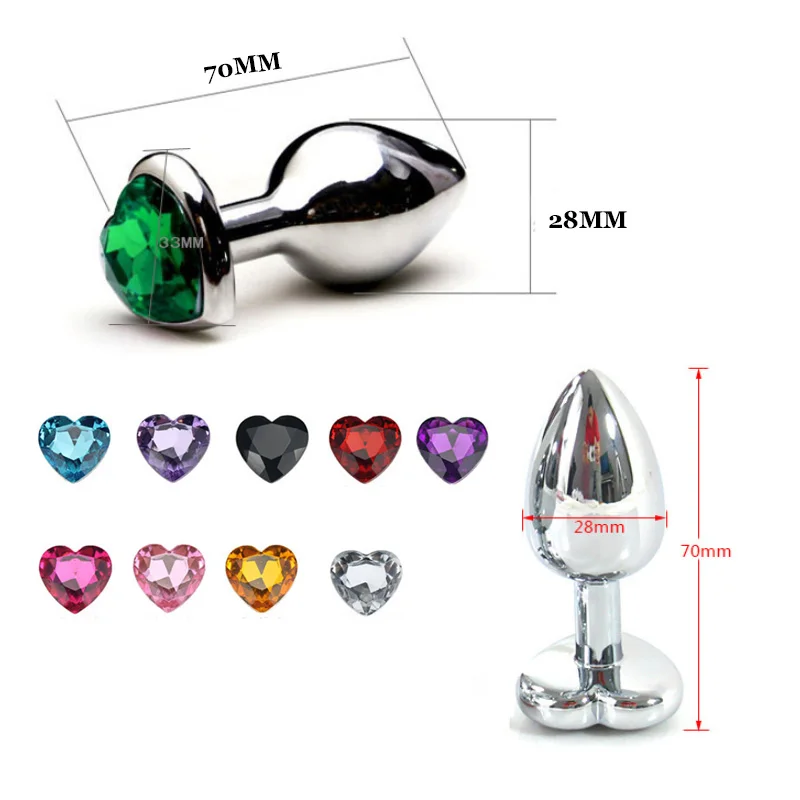 Анальная пробка в форме сердца Металлические анальные бусины стимулятор