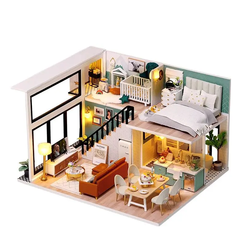 DIY interesting Small House Toy Comfortable Life Hand-assembled Model Toy Small House Creative Girl Christmas Birthday Gift