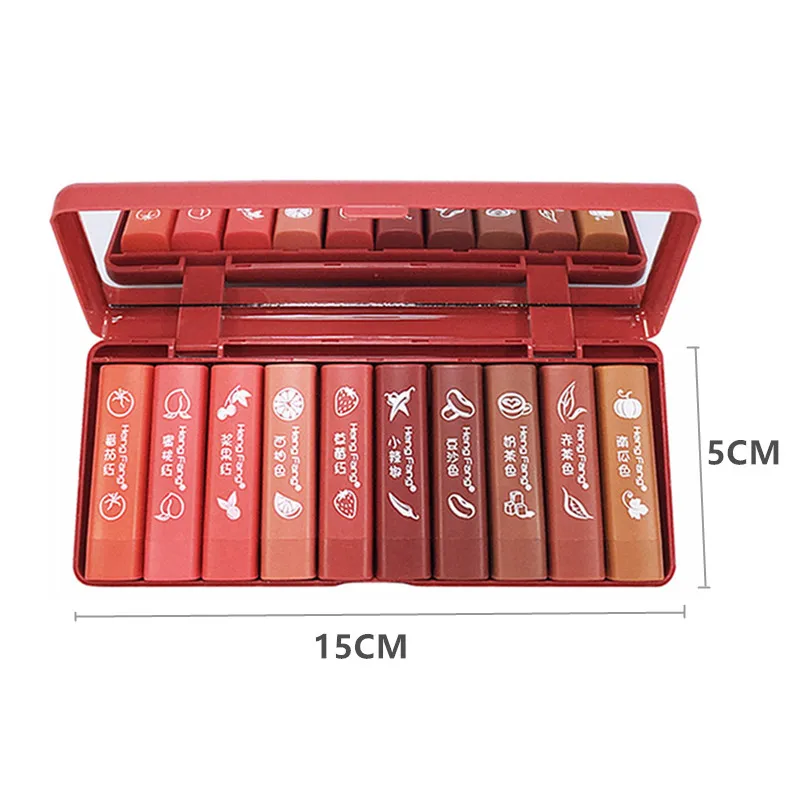 10 шт./кор. красные губы Batom матовая бархатная губная помада Профессиональный