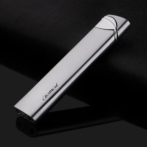 New Ultra-thin Windproof Strip Gas Lighter Cigarette Cigar Accessories Flashlight Metal Lighter Lower System Smoke Gadget
