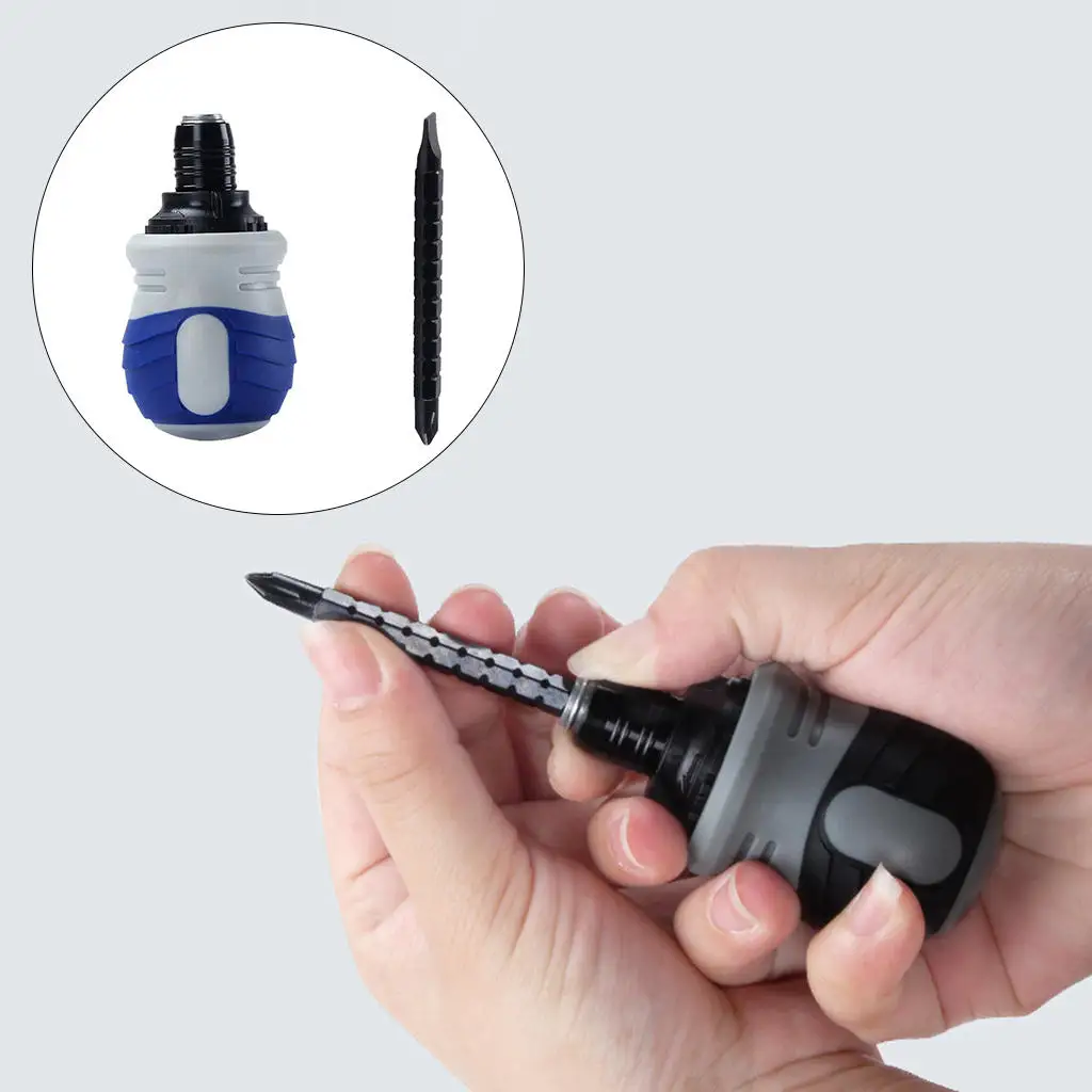 

Компактный набор отверток с трещоткой и шлицевыми насадками Phillips, точный регулируемый гайковерт 6,35 мм, насадки PH2 # для домашнего использова...