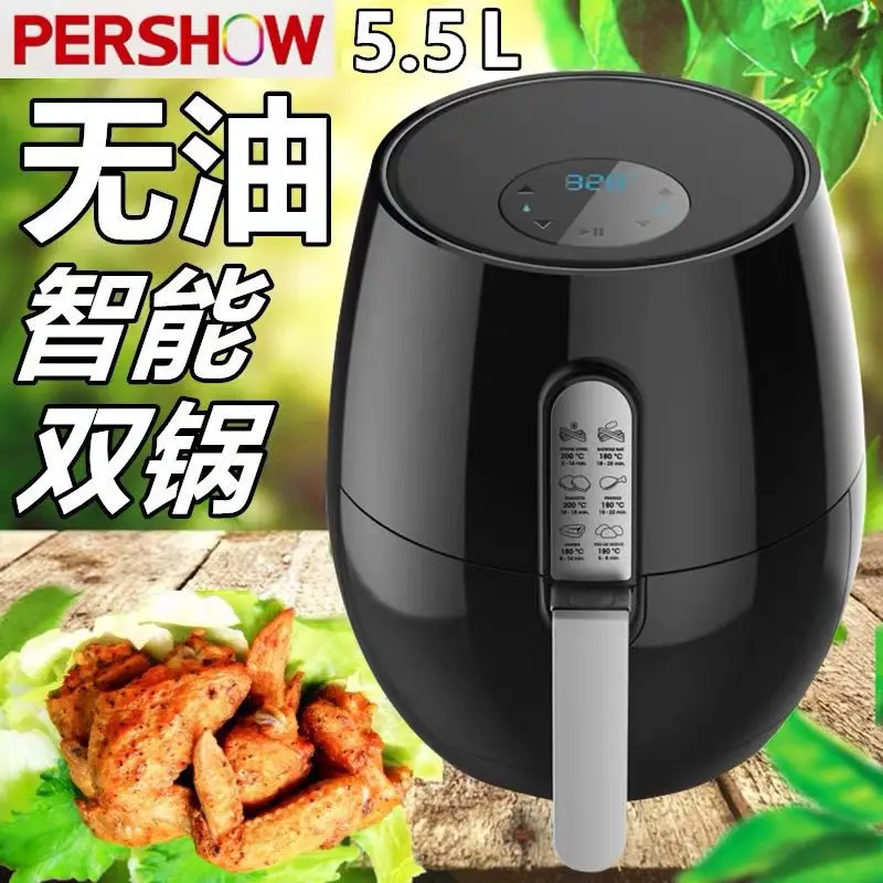

110v5.2L Air Fryer Oil free Health Fryer Cooker 1400W Smart Touch LCD Airfryer Pizza Multi function Smart Fryer for French fries