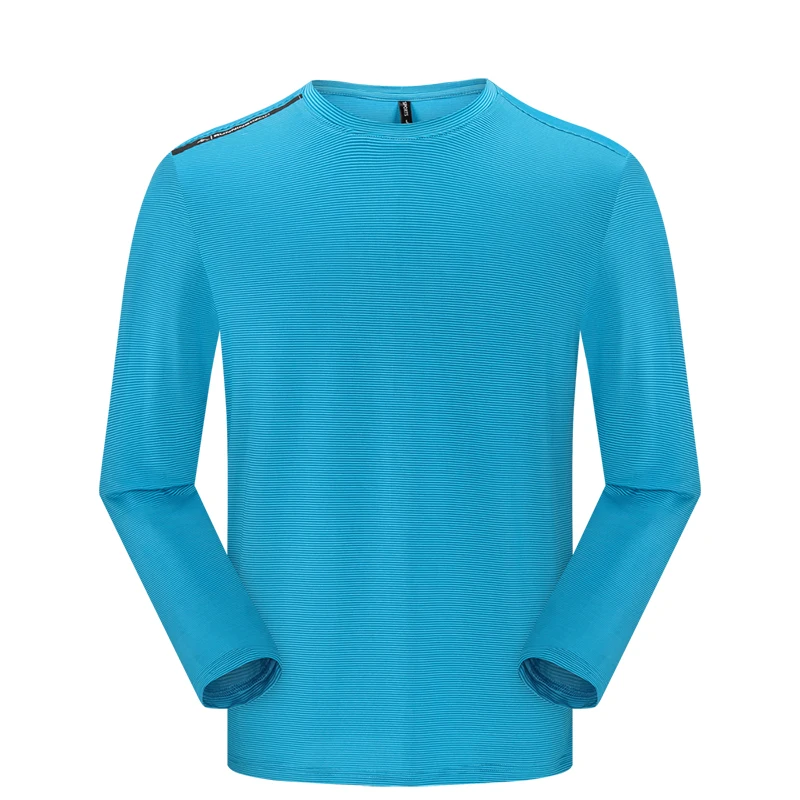 Бег футболки Для мужчин с длинным рукавом Спортивные полиэстер быстрое
