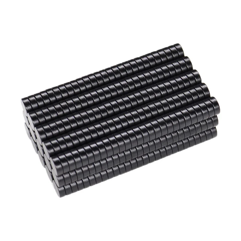 Micro Magnet Disc Waterproof Corrosion Resistance Black Epoxy Resin Permanent Neodymium Magnets 100pcs