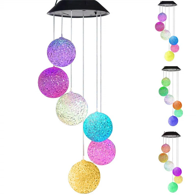 

Solar Wind Chime Light Waterproof LED Outdoor Garden Decoration Ball Hummingbird Sky Garden Butterfly Christmas Holiday Lights