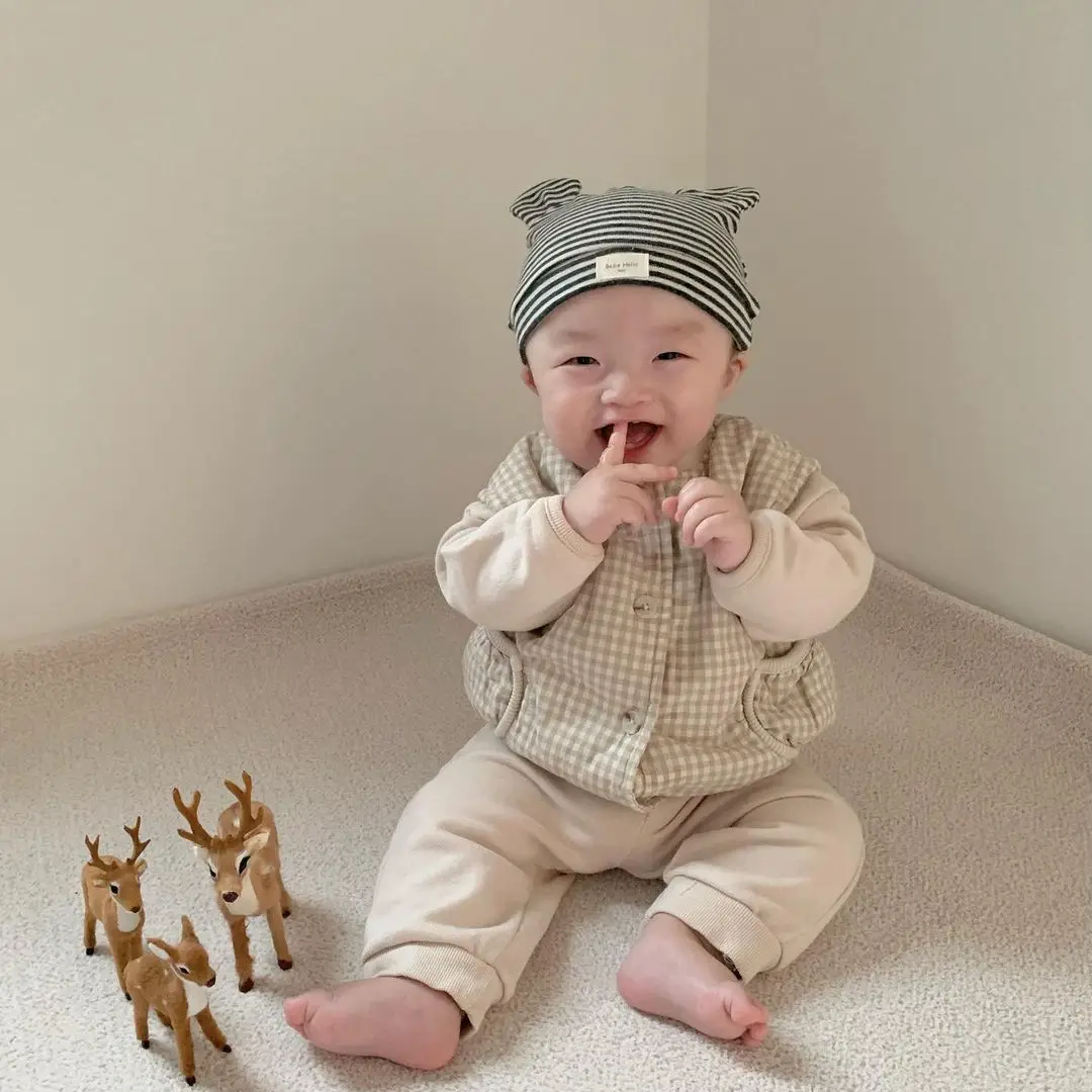 

Kids Vest Warm Clothing Girls Boys Winter Soft Cardigan Jackets Sleeveless Coats For Babies Clothes Children Button Plaid Vest