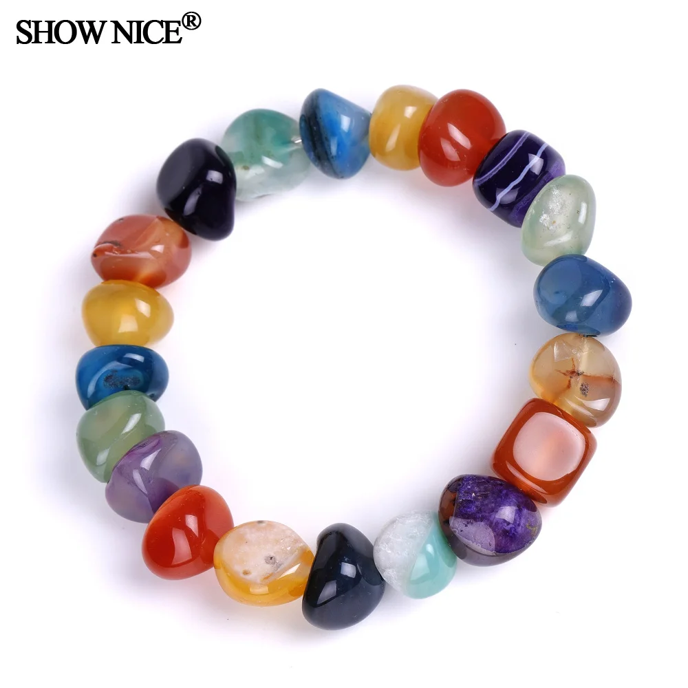 Разноцветные браслеты из бисера в форме ледяной трещины оникса Красного