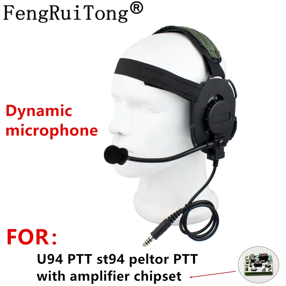 Bowman tactics headset with Dynamic Microphone NATO Plug,Only for u94 PTT st94 PTT peltor PTT with amplifier chipset