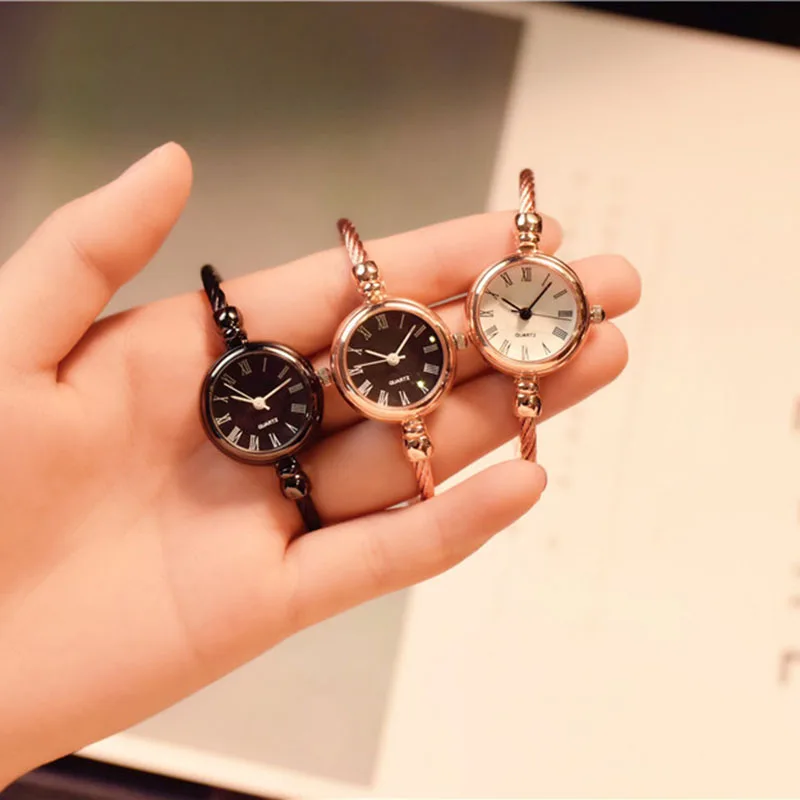 

1 Pcs Women Lady Girl Student Wrist Quartz Watch Mini Round Alloy Vintage Gift uacr Mechanical Clocks Home Decor Home & Garden