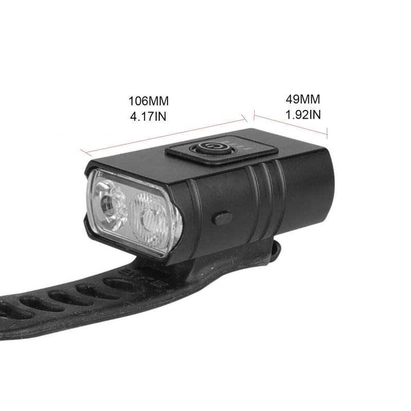 

Super Bright 2 LEDs Bike Light USB Rechargeable Waterproof Bicycle Front Light with Indicator Light and Power Bank Function